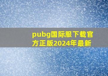 pubg国际服下载官方正版2024年最新