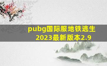 pubg国际服地铁逃生2023最新版本2.9