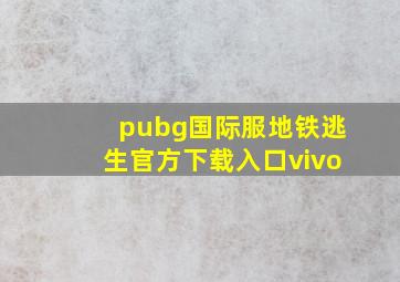 pubg国际服地铁逃生官方下载入口vivo