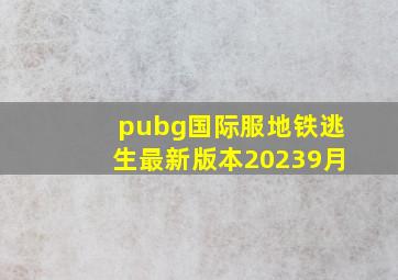 pubg国际服地铁逃生最新版本20239月