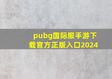 pubg国际服手游下载官方正版入口2024