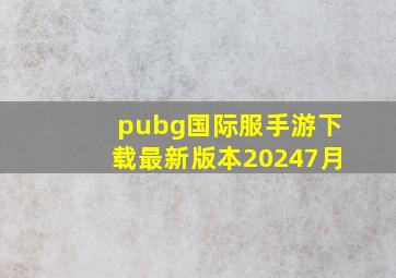 pubg国际服手游下载最新版本20247月