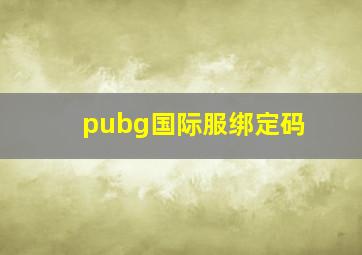 pubg国际服绑定码