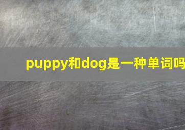 puppy和dog是一种单词吗