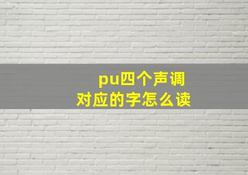 pu四个声调对应的字怎么读