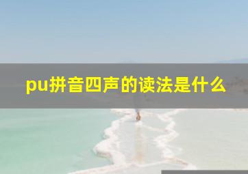 pu拼音四声的读法是什么