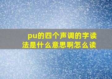 pu的四个声调的字读法是什么意思啊怎么读