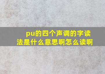 pu的四个声调的字读法是什么意思啊怎么读啊