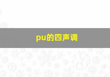 pu的四声调