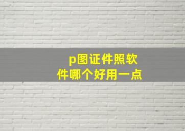 p图证件照软件哪个好用一点