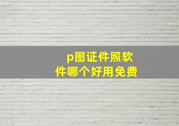 p图证件照软件哪个好用免费