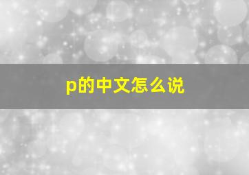 p的中文怎么说