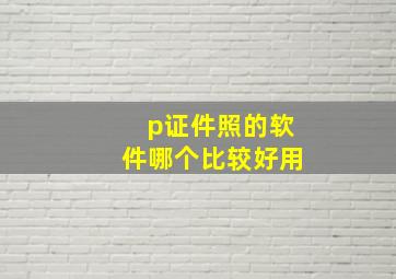 p证件照的软件哪个比较好用