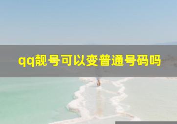 qq靓号可以变普通号码吗