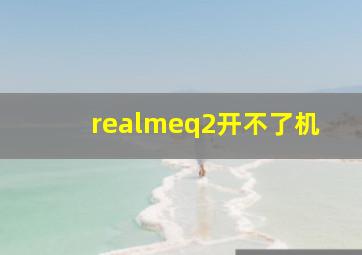 realmeq2开不了机