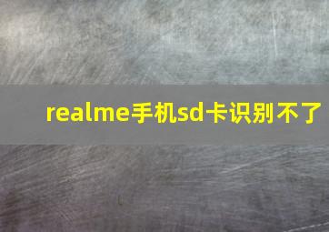 realme手机sd卡识别不了