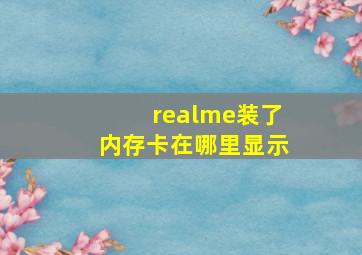 realme装了内存卡在哪里显示