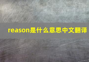 reason是什么意思中文翻译