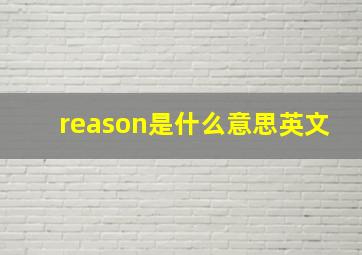 reason是什么意思英文