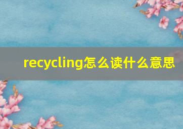 recycling怎么读什么意思