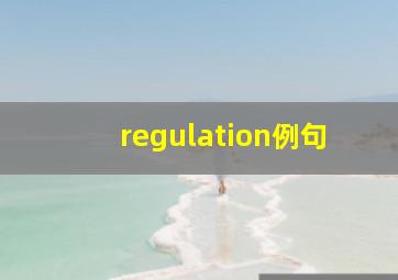 regulation例句