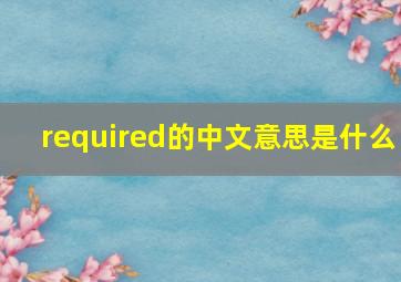 required的中文意思是什么