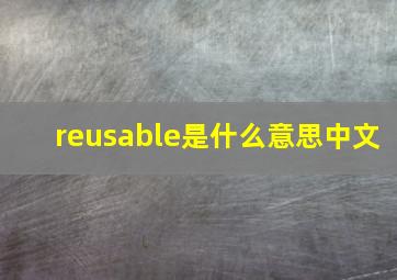 reusable是什么意思中文