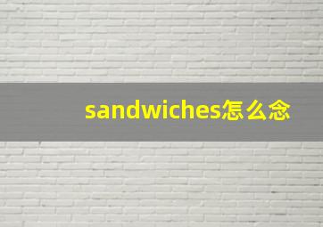 sandwiches怎么念