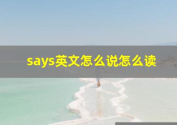 says英文怎么说怎么读