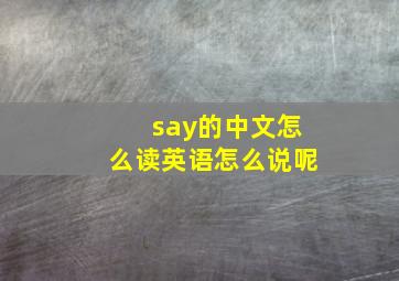 say的中文怎么读英语怎么说呢