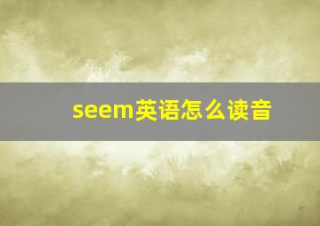 seem英语怎么读音