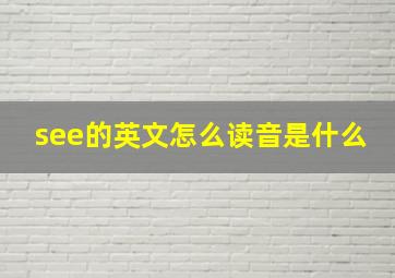 see的英文怎么读音是什么