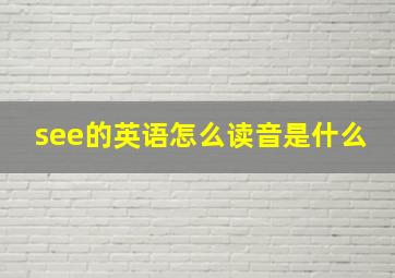 see的英语怎么读音是什么