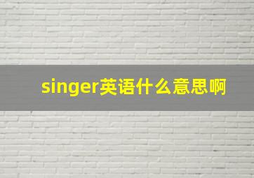 singer英语什么意思啊