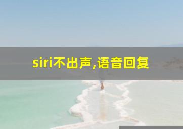 siri不出声,语音回复