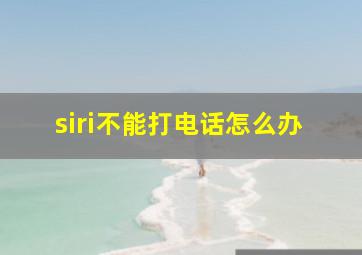 siri不能打电话怎么办