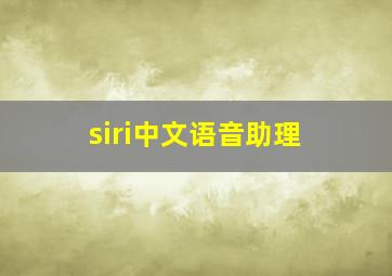 siri中文语音助理