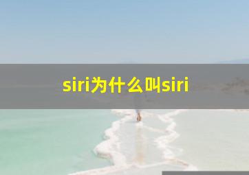 siri为什么叫siri