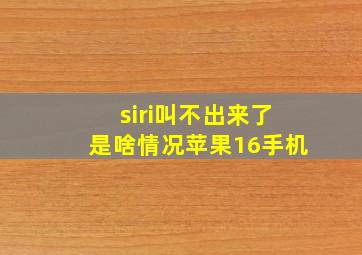 siri叫不出来了是啥情况苹果16手机