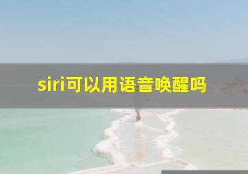 siri可以用语音唤醒吗