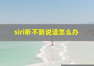 siri听不到说话怎么办