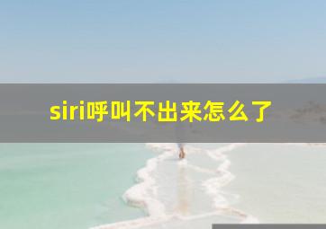 siri呼叫不出来怎么了