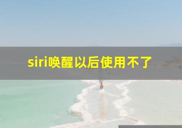 siri唤醒以后使用不了