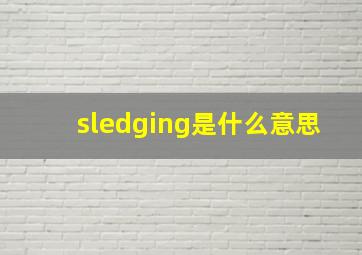 sledging是什么意思