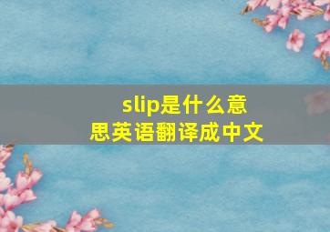 slip是什么意思英语翻译成中文