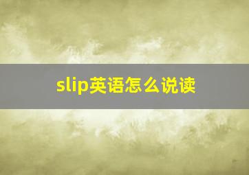 slip英语怎么说读