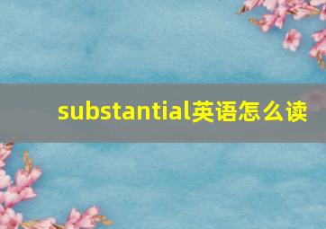 substantial英语怎么读