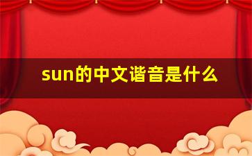 sun的中文谐音是什么