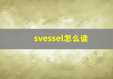 svessel怎么读