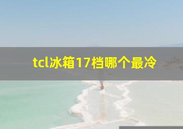 tcl冰箱17档哪个最冷